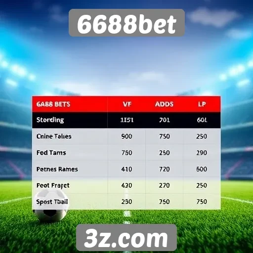 Comparativo de odds entre 6688bet e concorrentes
